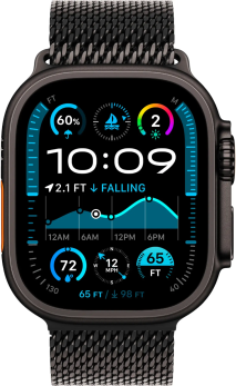 Apple Watch Ultra 2 (GPS+Cellular) 49mm Black Titanium Case With Milanese Loop product photograph