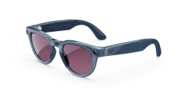 Ray-Ban Meta Headliner - Dusty Red Polarized Lens - Shiny Jeans Tansparent Frame product photograph