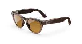 Ray-Ban Meta Headliner - Tint to Saffron Yellow Transitions Lens - Shiny Warm Stone Transparent Frame product photograph