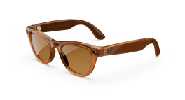 Ray-Ban Meta Skyler - Brown Polarized Lens - Shiny Caramel Transparent Frame product photograph