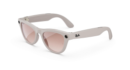 Ray-Ban Meta Skyler - Gradient Cinnamon Pink Lens - Shiny Chalky Gray Frame product photograph